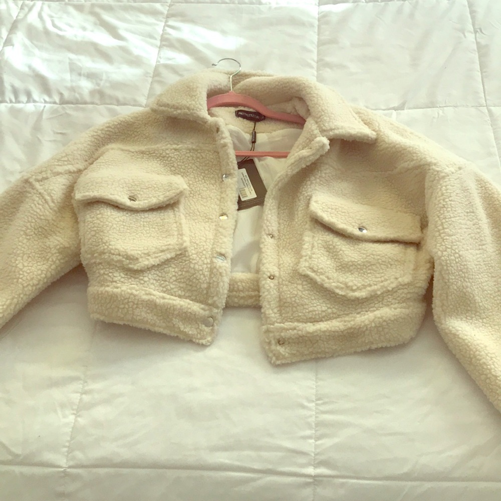 PTL cropped teddy coat